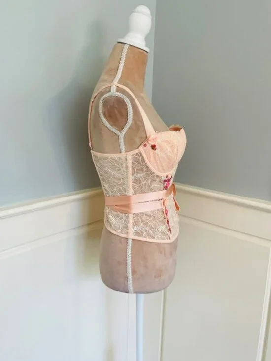 Victorias Secret Y2k Angels Corset Pink Lace Bustier Coquette Fairycore Top 36C - Picture 7 of 14